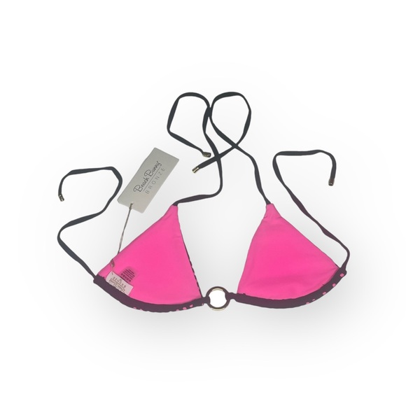 new Beach Bunny ✶ Locals Only Bikini Top ✶ Pink with Black Mesh Overlay ✶ Dots - Picture 10 of 16
